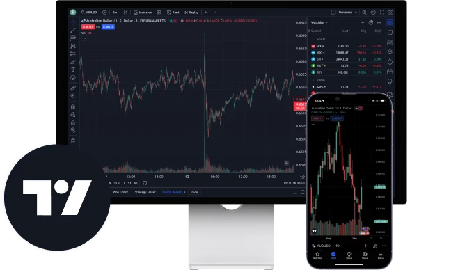 Plateforme de trading TradingView sur ordinateur et smartphone