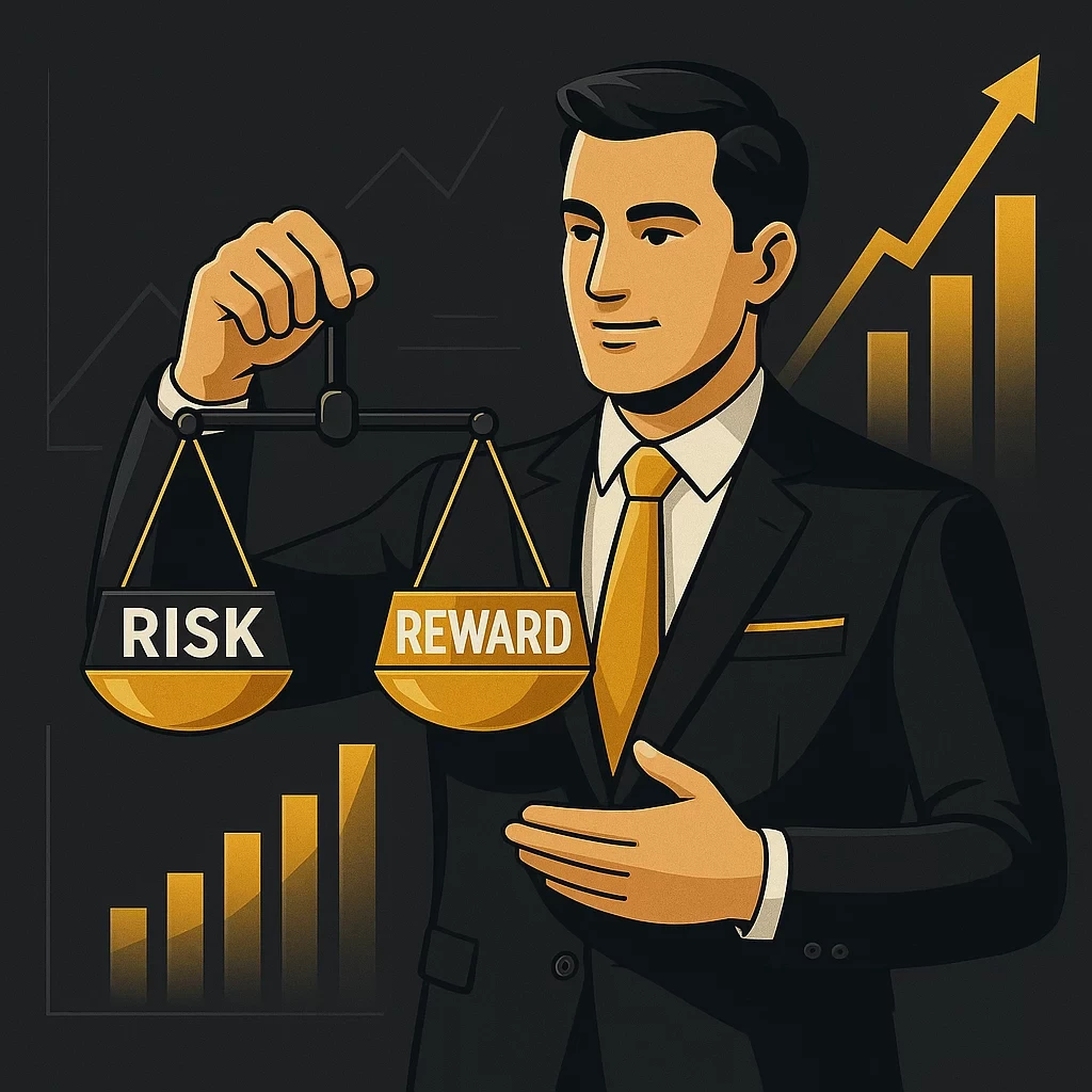 trader tenant une balance symbolisant le Risk Reward